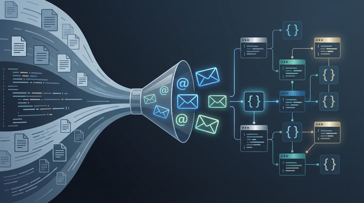 E-Mail-Extractor: E-Mail-Adressen aus einem Dokument in eine JSON-formatierte Liste extrahieren